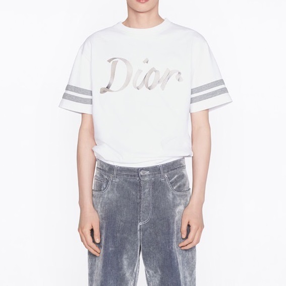 ディオールメンズホワイトクルーネック半袖Tシャツo01865