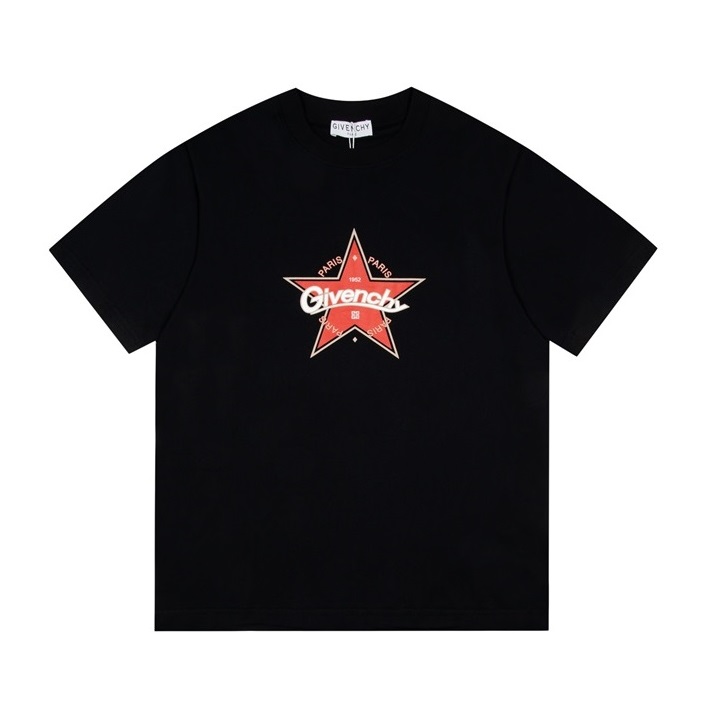 ジバンシィメンズクルーネックブラック半袖Tシャツv0725