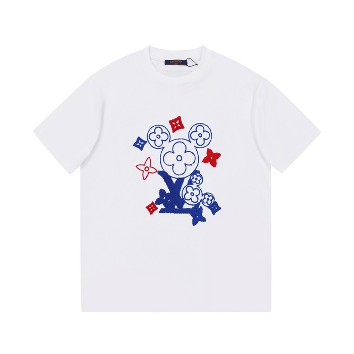 ルイヴィトンメンズホワイトクルーネック半袖Tシャツu04894