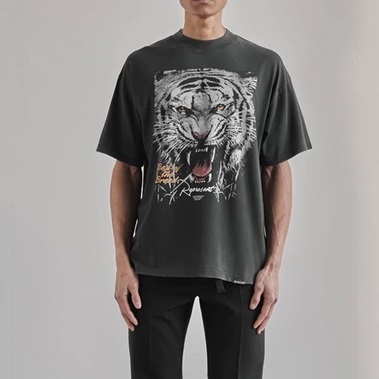 レプレゼントメンズブラッククルーネック半袖Tシャツp0052