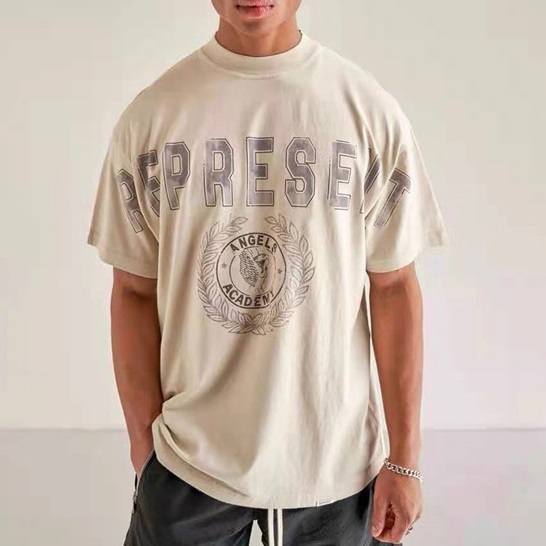 レプレゼントメンズアイボリークルーネック半袖Tシャツp0054