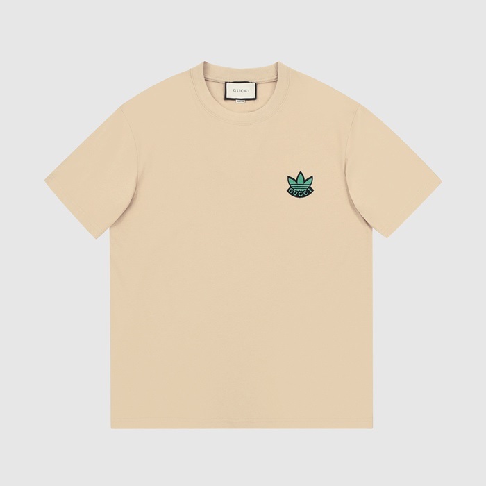 グッチユニセックスアイボリークルーネック半袖Tシャツc04892