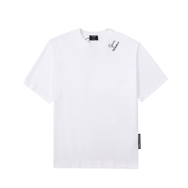 グッチユニセックスホワイトクルーネック半袖Tシャツc04899