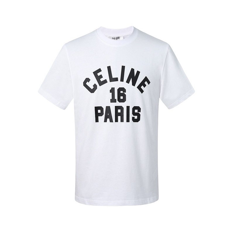 セリーヌメンズクルーネックホワイト半袖Tシャツl0433