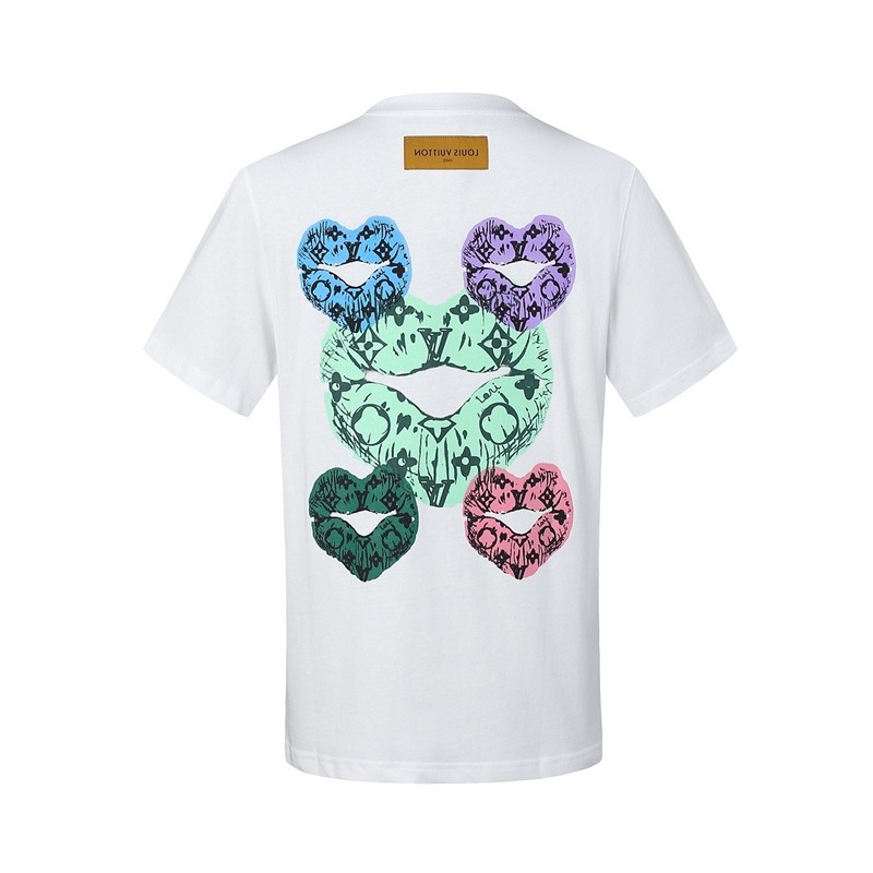 ルイヴィトンメンズホワイトクルーネック半袖Tシャツu04917