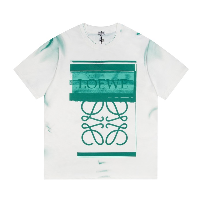 ロエベメンズイニシャルホワイト半袖Tシャツe0163