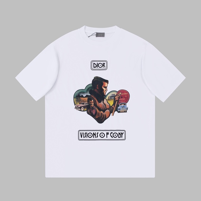 ディオールメンズホワイトクルーネック半袖Tシャツo01875