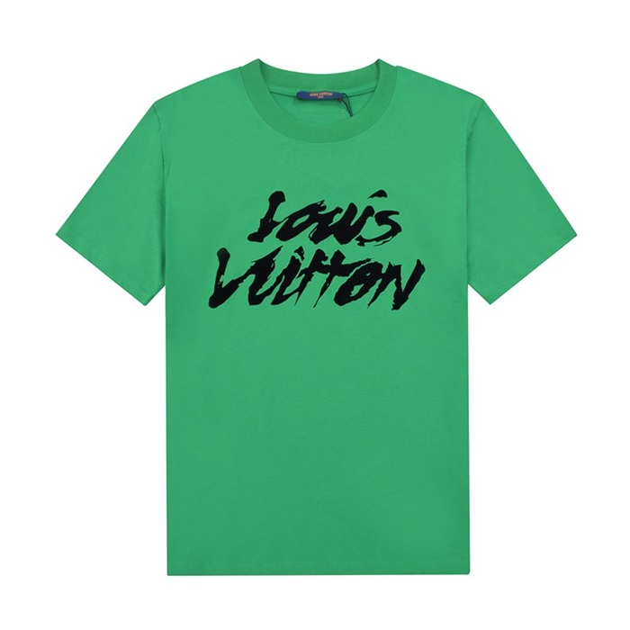 ルイヴィトンメンズグリーンクルーネック半袖Tシャツu04921