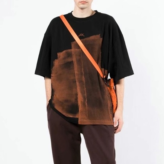 エイコールドウォールメンズクルーネックブラック半袖Tシャツl0057