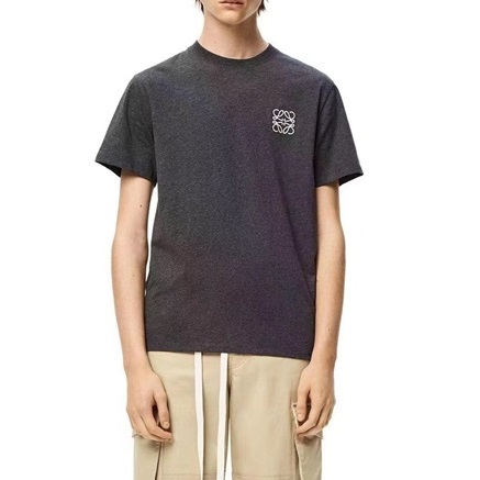 ロエベメンズイニシャルグレー半袖Tシャツe0165