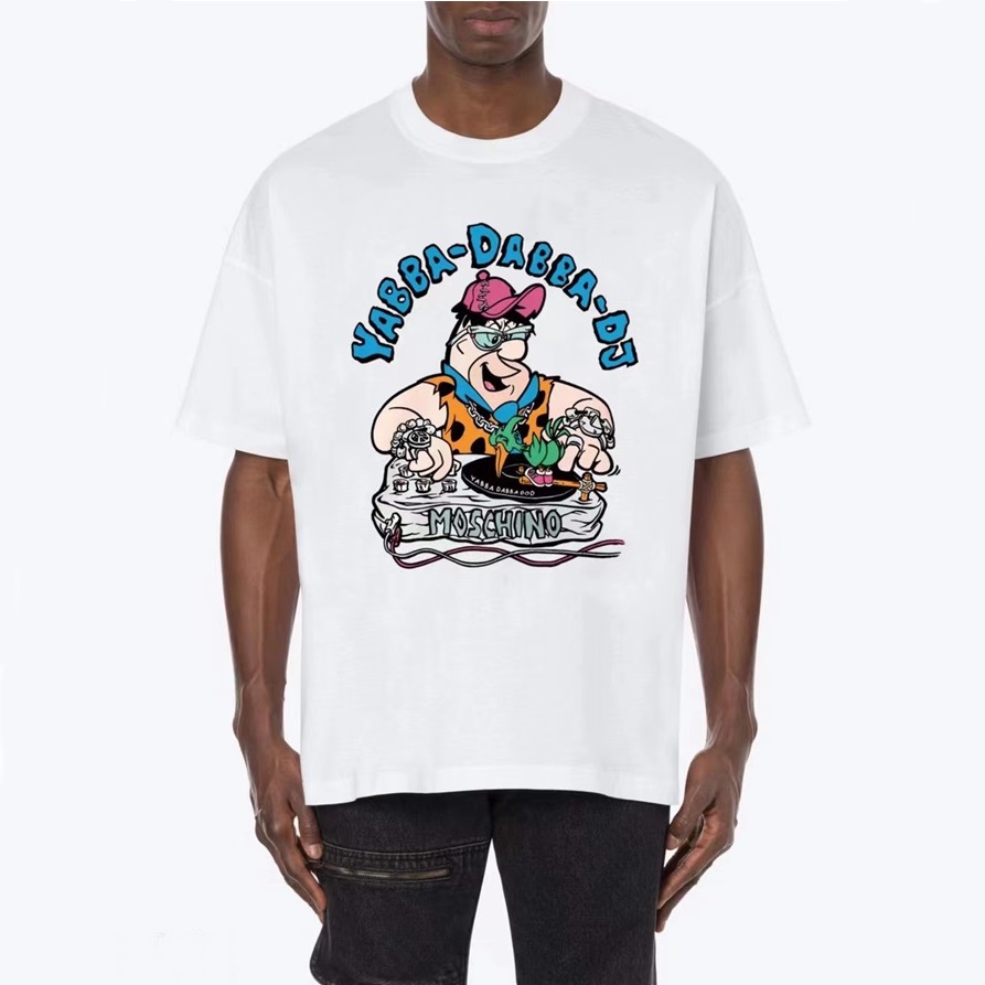 モスキーノメンズクルーネックホワイト半袖Tシャツs0221