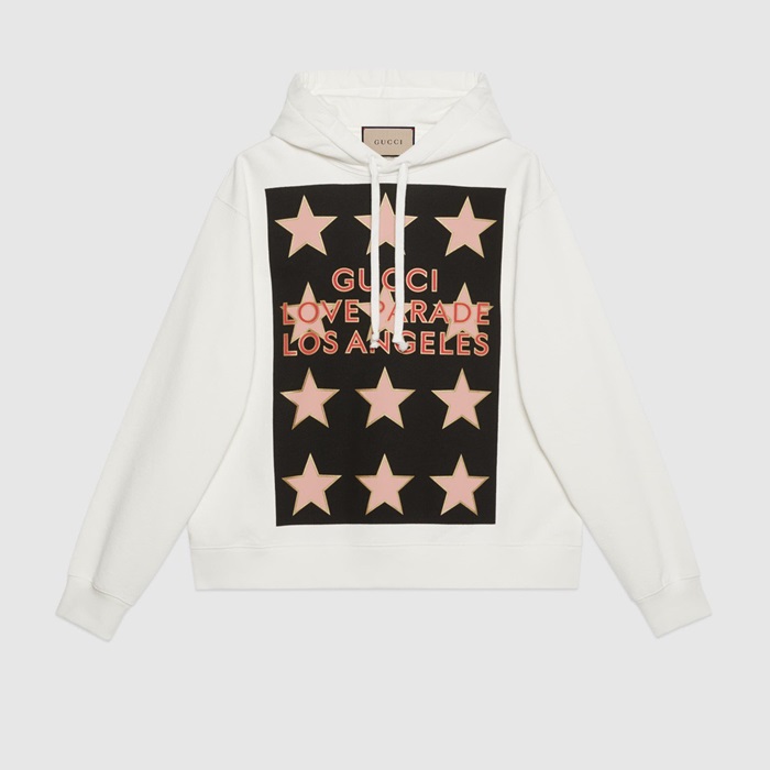 グッチユニセックストレンディホワイトフーディc04911