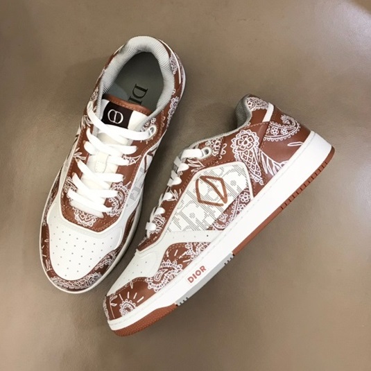 ディオールユニセックスオブリークブラウンスニーカーo01887