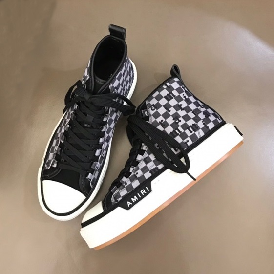 アミリメンズブラックハイトップスニーカーr0357
