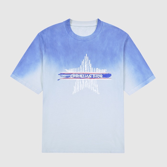 ディオールメンズブルークルーネック半袖Tシャツo01901