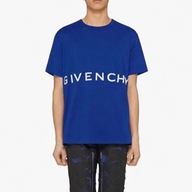 ジバンシィメンズクルーネックブルー半袖Tシャツv0748