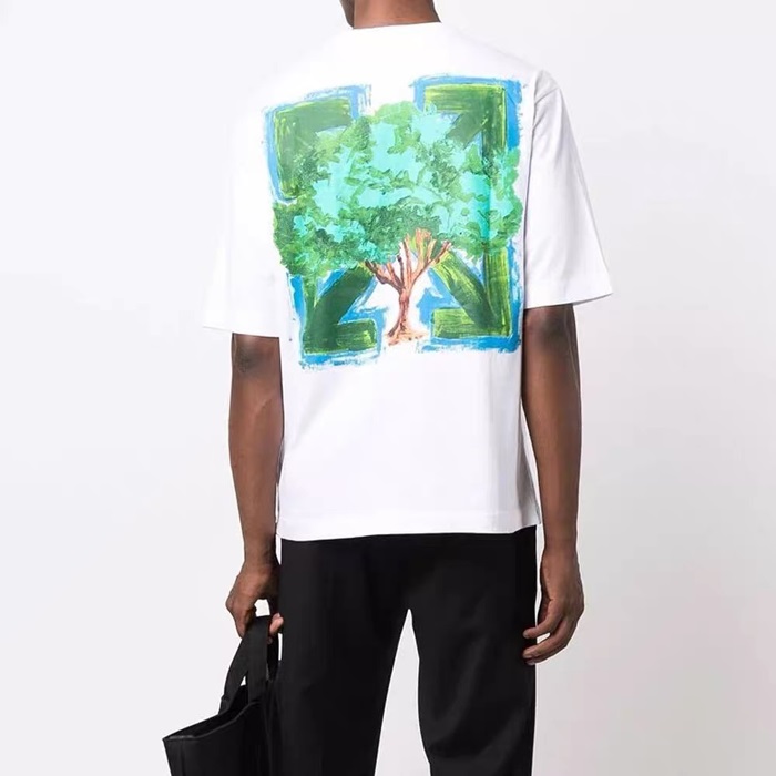 オフホワイトメンズモダンホワイト半袖Tシャツf0833