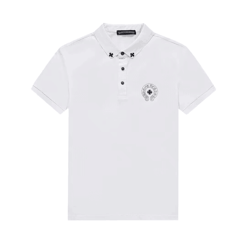クロムハーツメンズホワイトポロ半袖Tシャツr0448