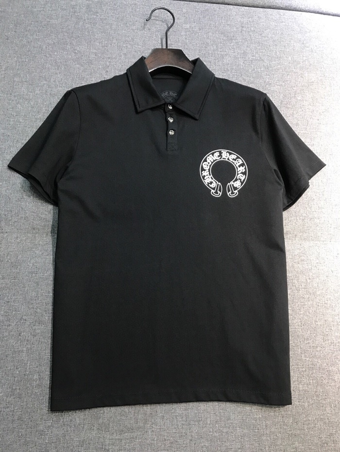 クロムハーツメンズブラックポロ半袖Tシャツr0228