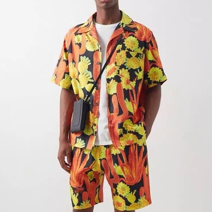 ロエベメンズトレンディイエローツーピース-e0629