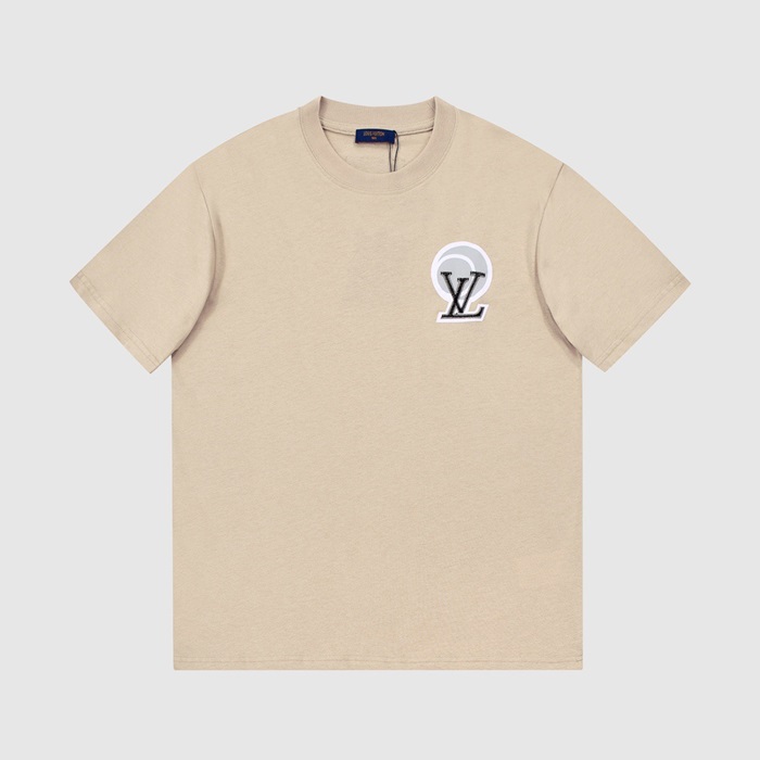 ルイヴィトンメンズベージュクルーネック半袖Tシャツu05002
