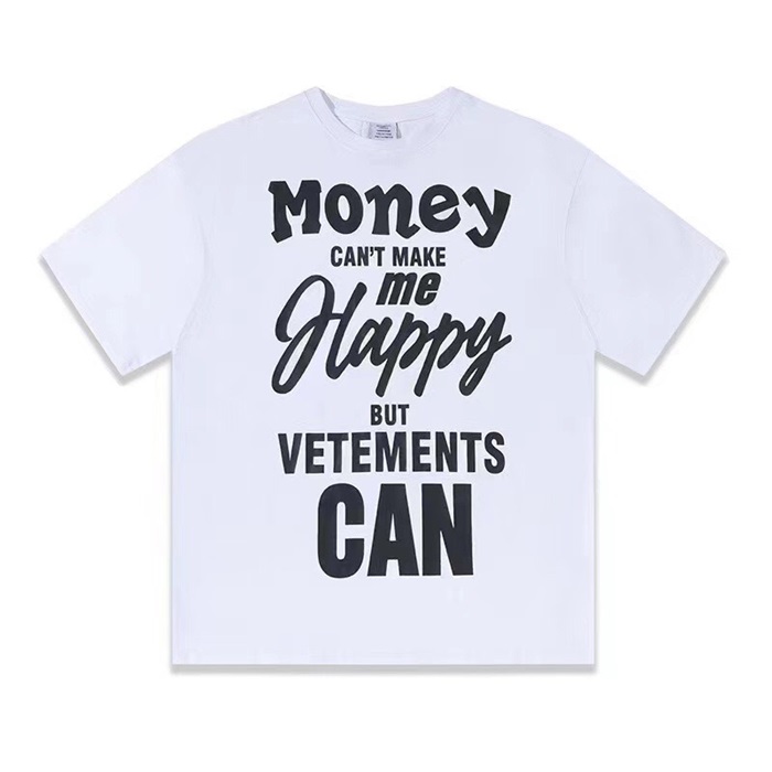 ヴェトモンユニセックストレンディホワイト半袖Tシャツt0287