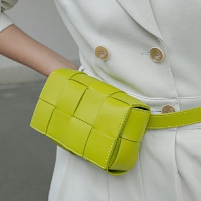 ボッテガヴェネタユニセックスグリーンカセットバッグ-v0355