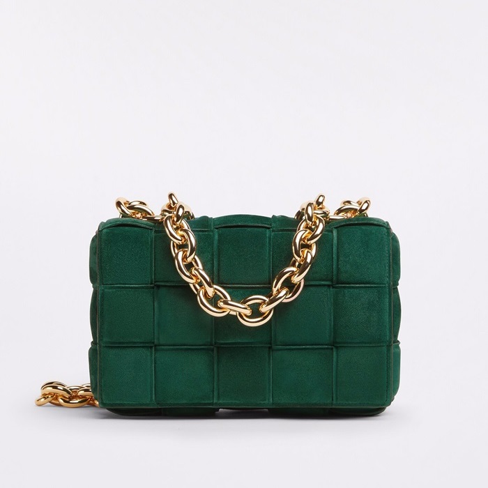 ボッテガヴェネタレディースグリーンカセットバッグv0380