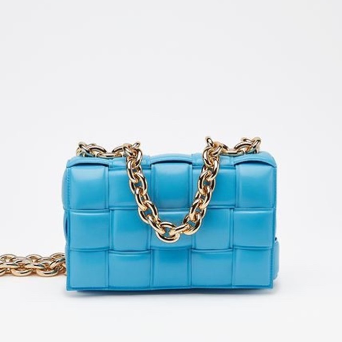 ボッテガヴェネタレディースブルーカセットバッグv0393