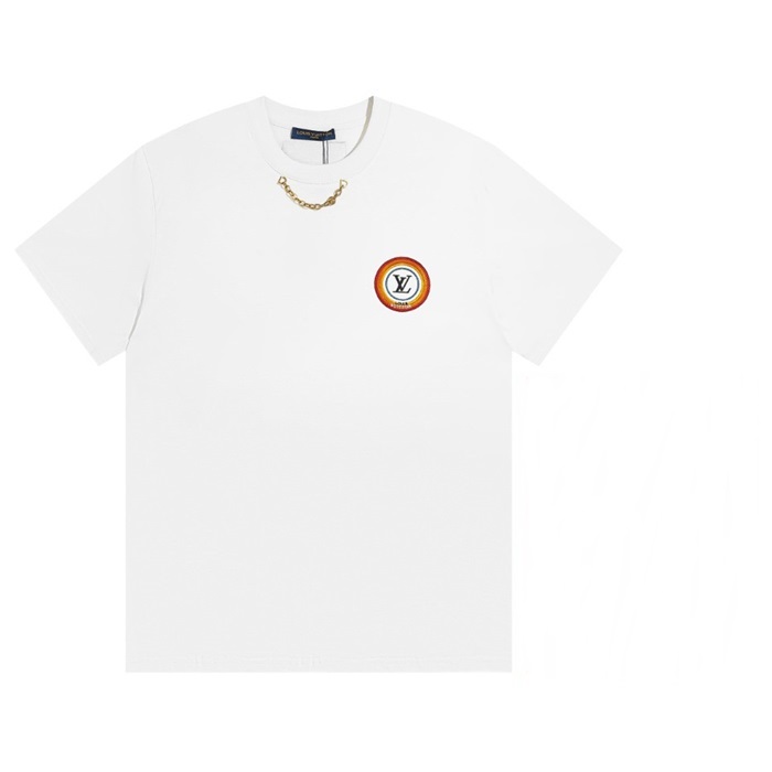 ルイヴィトンメンズホワイトクルーネック半袖Tシャツu05013