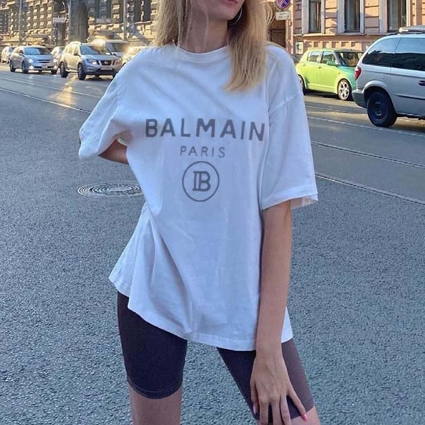 バルマンユニセックスユニークホワイト半袖Tシャツm0167