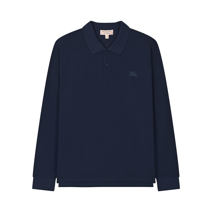 バーバリーメンズネイビーポロスウェットシャツr04440