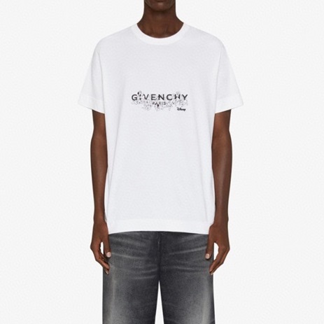 ジバンシィメンズクルーネックホワイト半袖Tシャツv0753