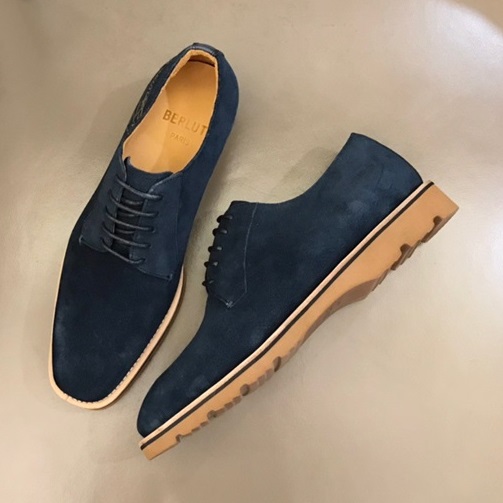 ベルルッティメンズクラシックネイビーオックスフォードシューズr0118