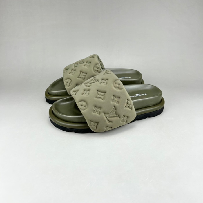 ルイヴィトンユニセックスイニシャルカーキスリッパu05029