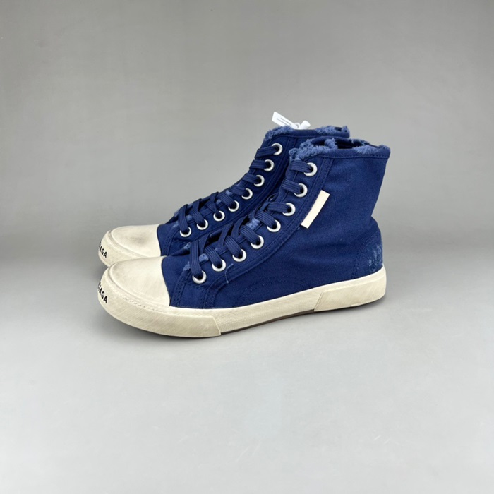 バレンシアガユニセックスクラシックネイビーハイトップスニーカーl01616