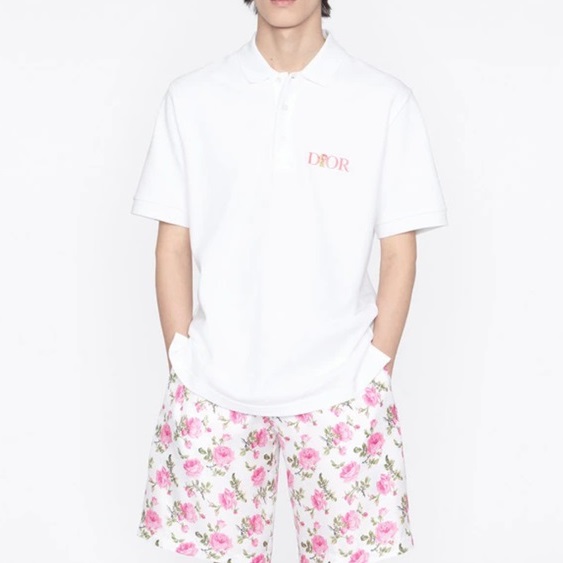 ディオールメンズホワイトポロ半袖Tシャツo1970