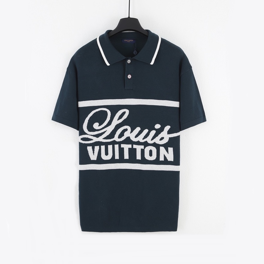 ルイヴィトンメンズネイビーポロ半袖Tシャツu05050