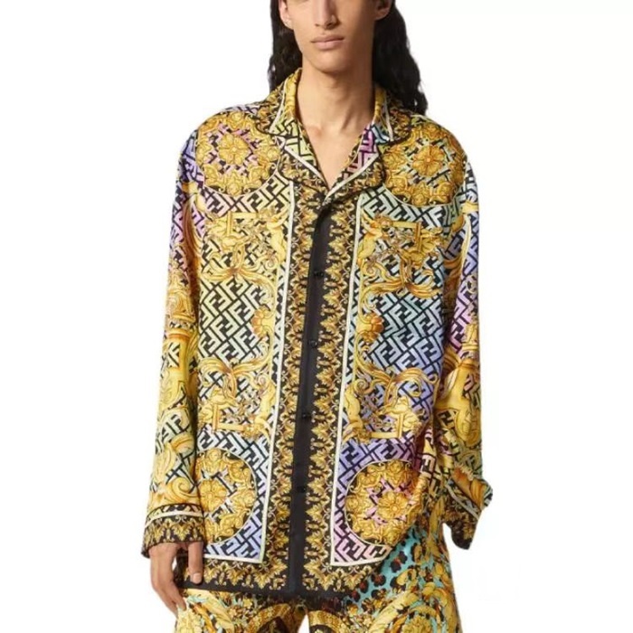 ヴェルサーチェメンズイエローシャツr0918