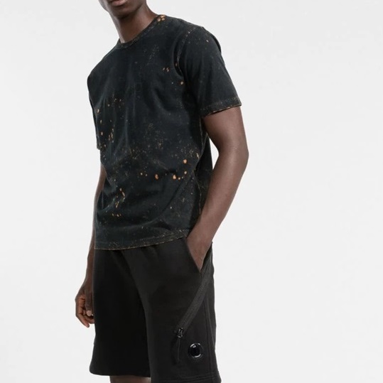 ストーンアイランドメンズブラッククルーネック半袖Tシャツo0477