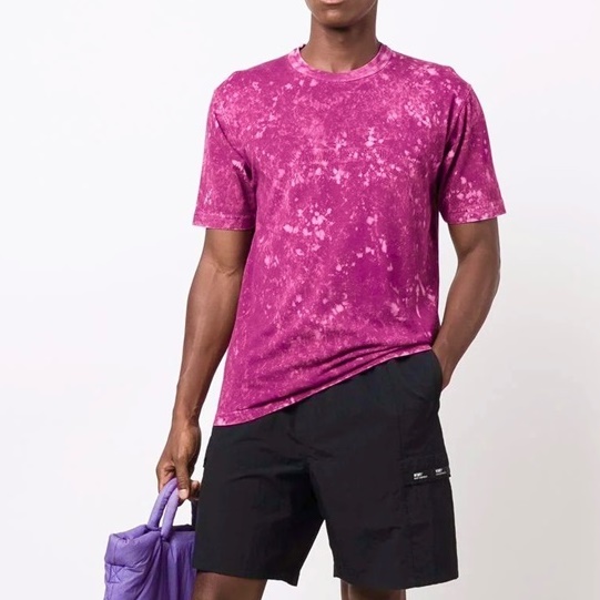 ストーンアイランドメンズピンククルーネック半袖Tシャツo0479