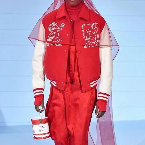 ルイヴィトンメンズレッドレザージャケットu05055