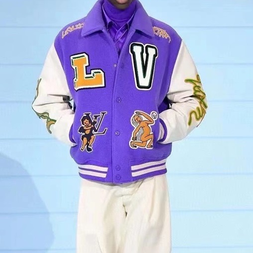 ルイヴィトンメンズパープルレザージャケットu05056