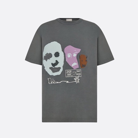 ディオールメンズグレークルーネック半袖Tシャツo01975