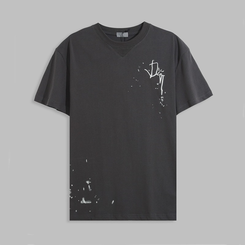 ディオールメンズグレークルーネック半袖Tシャツo01979