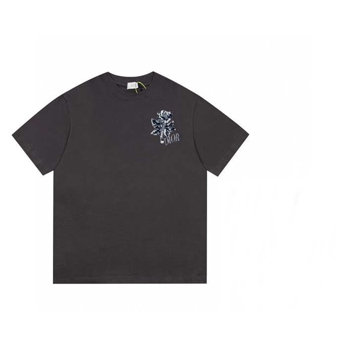 ディオールメンズグレークルーネック半袖Tシャツo01981