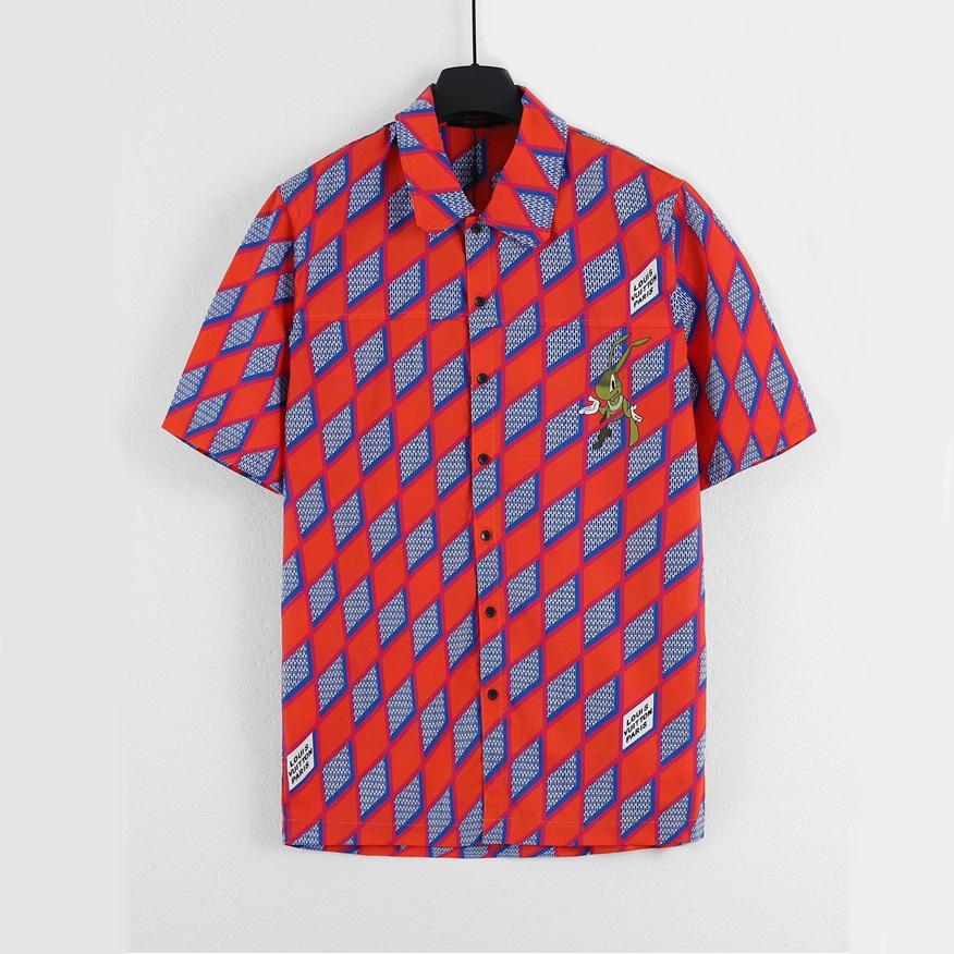 ルイヴィトンメンズレッドポロ半袖シャツu05069