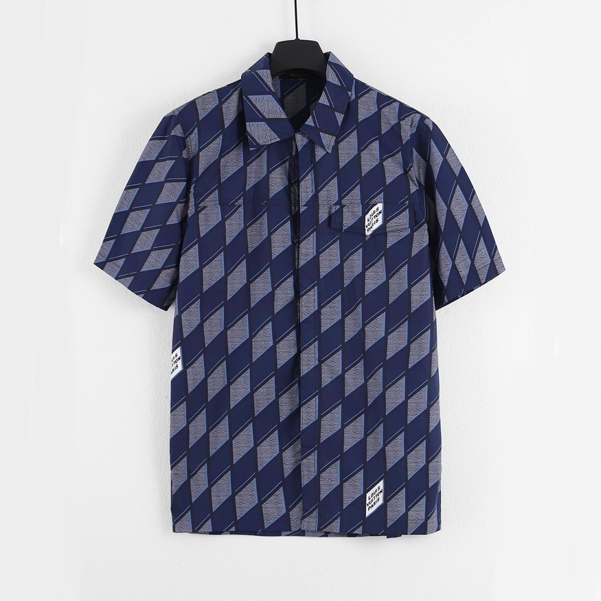 ルイヴィトンメンズブルーポロ半袖シャツu05071