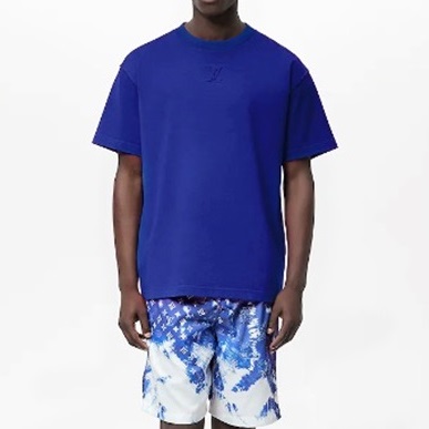 ルイヴィトンメンズブルークルーネック半袖Tシャツu05075