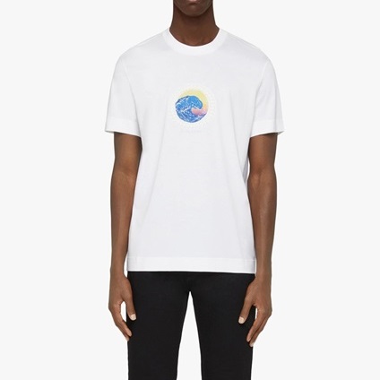 ジバンシィメンズクルーネックホワイト半袖Tシャツv0792